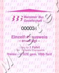 Einzelfahrausweis Erm&auml;&szlig;igungstarif im Vorverkauf