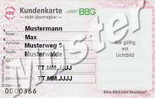 Vorderseite der VBB-Kundenkarte