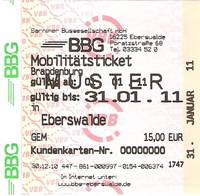 Token for the mobility ticket Brandenburg