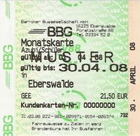 Monatskarte f&uuml;r Auszubildende/Sch&uuml;ler variabel