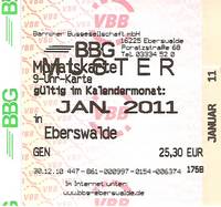 9:00 o'clock-ticket
