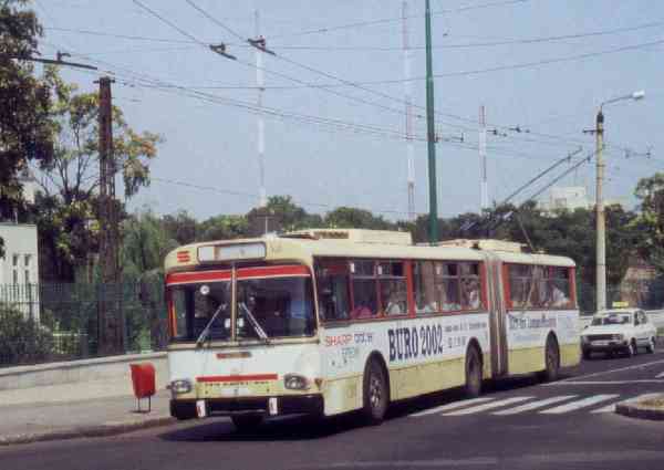 Former Eberswalde articulated trolleybus no. 026 (Timisoara 36) of the Austrian type ÖAF Gräf
& Stift GE 110 M16 in Timisoara/Romania