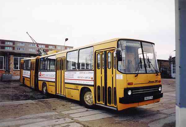 002 of the Hungarian type IKARUS 28093 out of service at the depot 