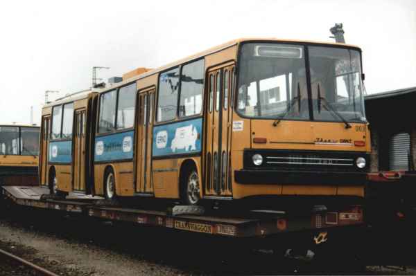 Articulated trolleybus No. 03(V) of the Hungarian type Ikarus 280.93 (out of service)