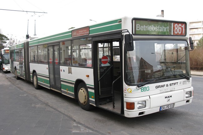 Articulated trolleybus no. 011 of the Austrian type &Ouml;AF Gr&auml;f & Stift NGE 152 M17
