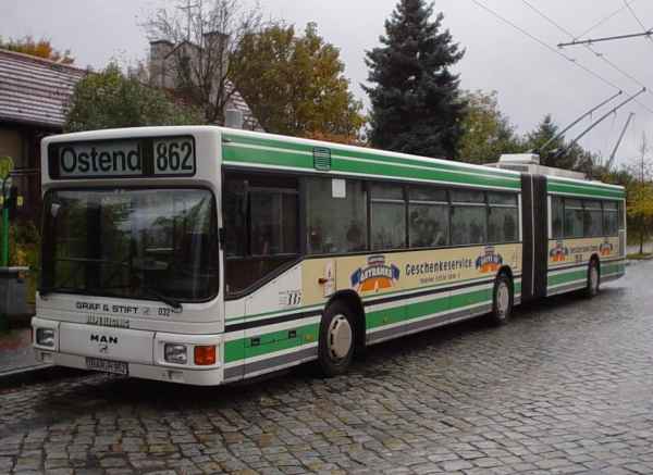 Articulated trolleybus no. 032 of the Austrian type &Ouml;AF Gr&auml;f & Stift NGE 152 M17