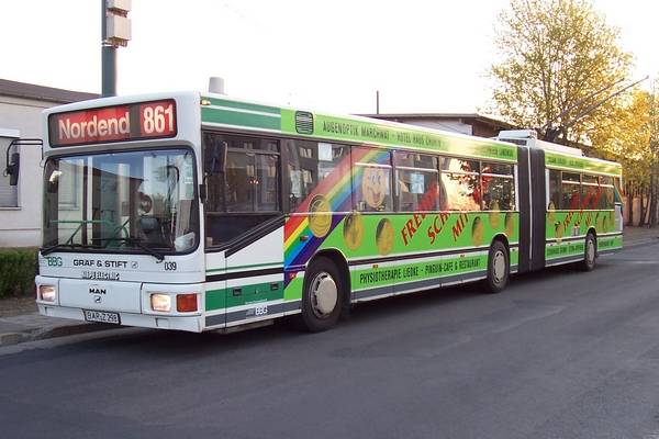 Articulated trolleybus no. 039 of the Austrian type &Ouml;AF Gr&auml;f & Stift NGE 152 M17