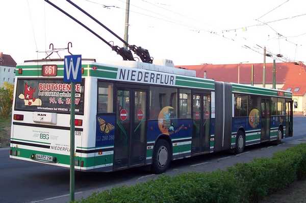 Articulated trolleybus no. 039 of the Austrian type &Ouml;AF Gr&auml;f & Stift NGE 152 M17