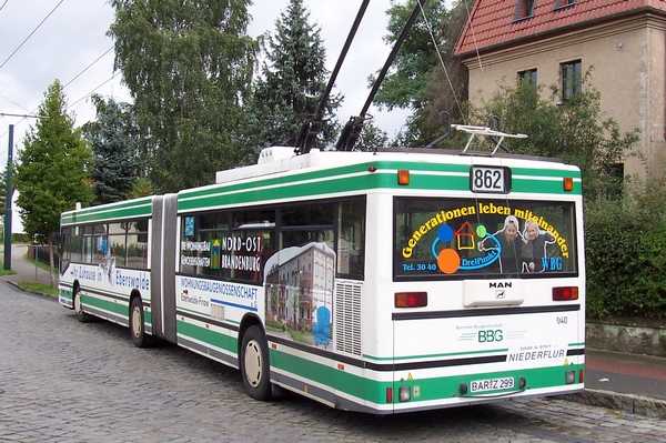 Articulated trolleybus no. 040 of the Austrian type &Ouml;AF Gr&auml;f & Stift NGE 152 M18