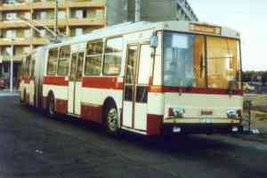 Articulated trolleybus of the Czech type ŠKODA 15 Tr for proving in Eberswalde