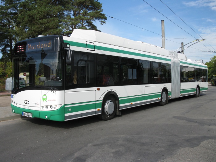Articulated trolleybus no. 059 of the Polish type Solaris Trollino 18 AC