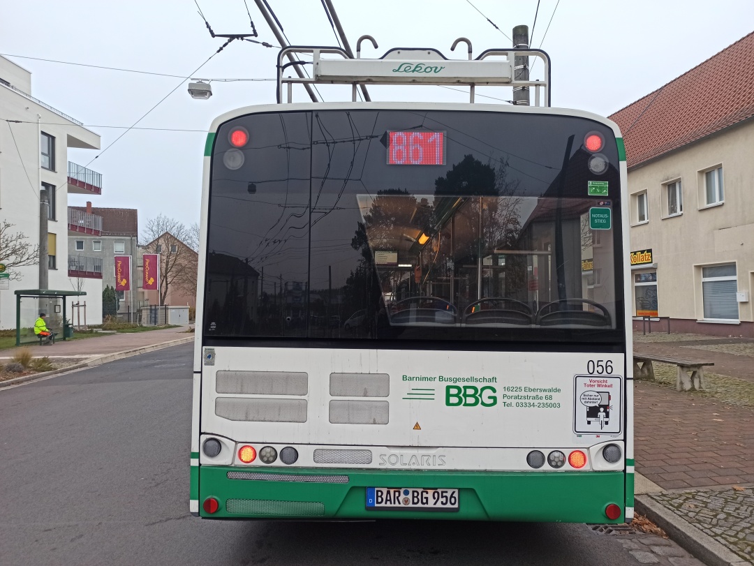 Articulated trolleybus no. 056 of the Polish type Solaris Trollino 18 AC