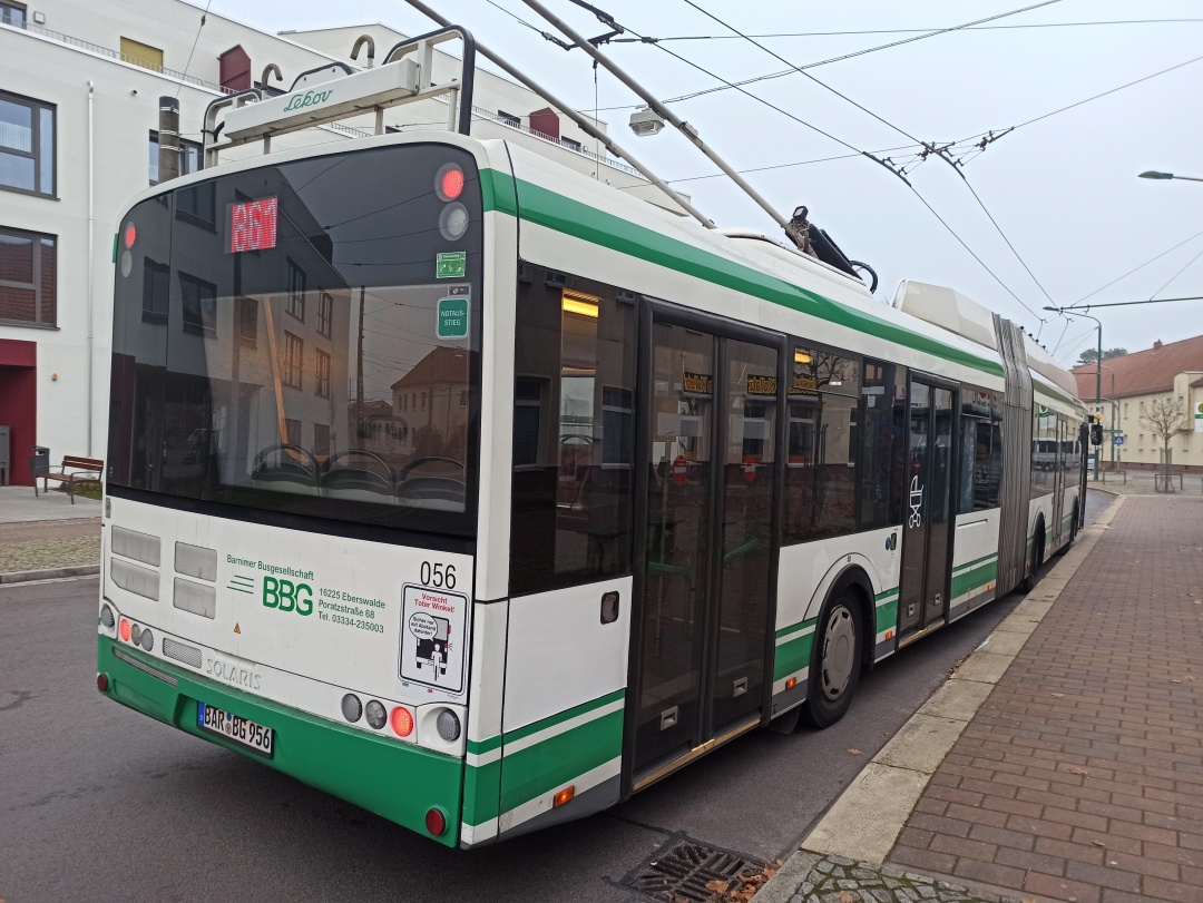 Articulated trolleybus no. 056 of the Polish type Solaris Trollino 18 AC