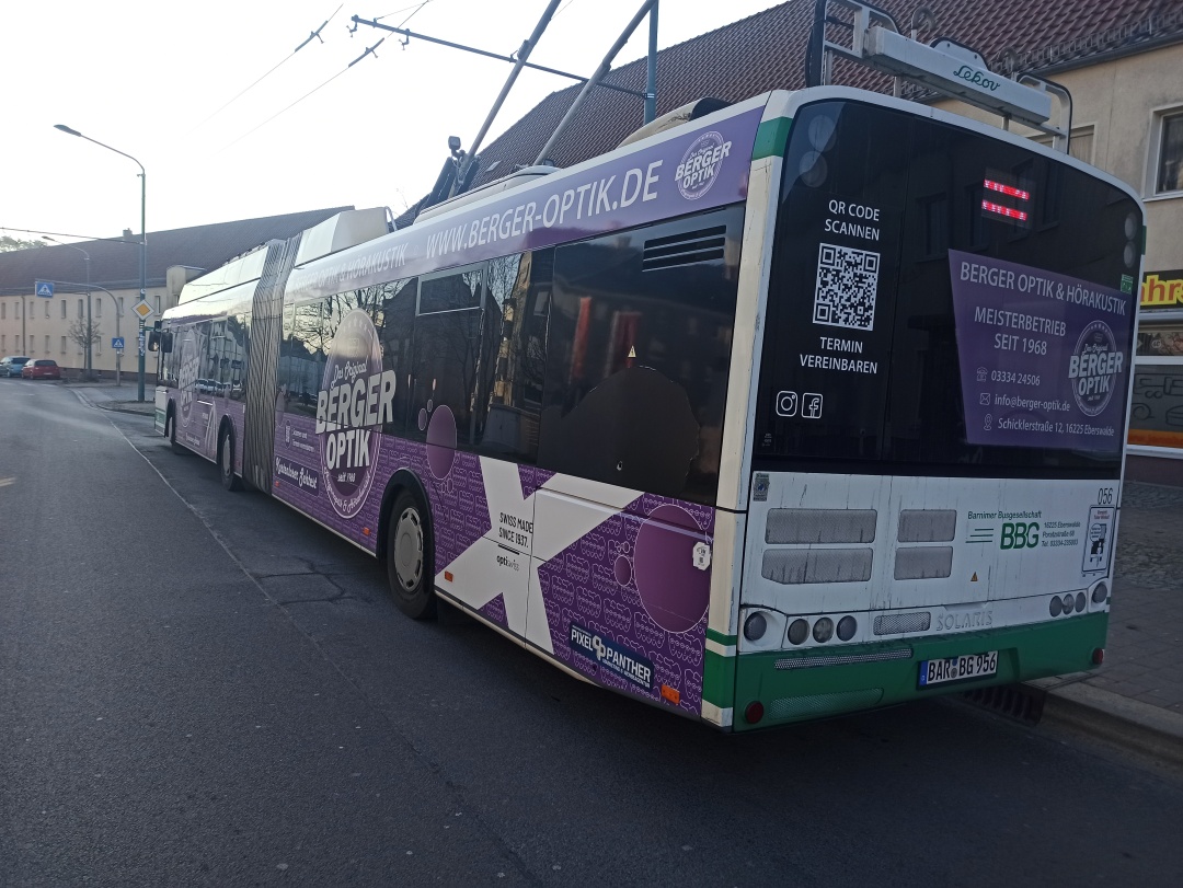 Шарнирносочленённый троллейбус № 056 польского типа Солярис Троллино 18 АЦ