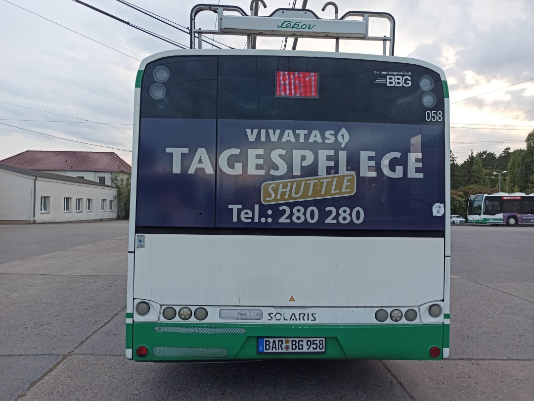Articulated trolleybus no. 058 of the Polish type Solaris Trollino 18 III Cegelec AC