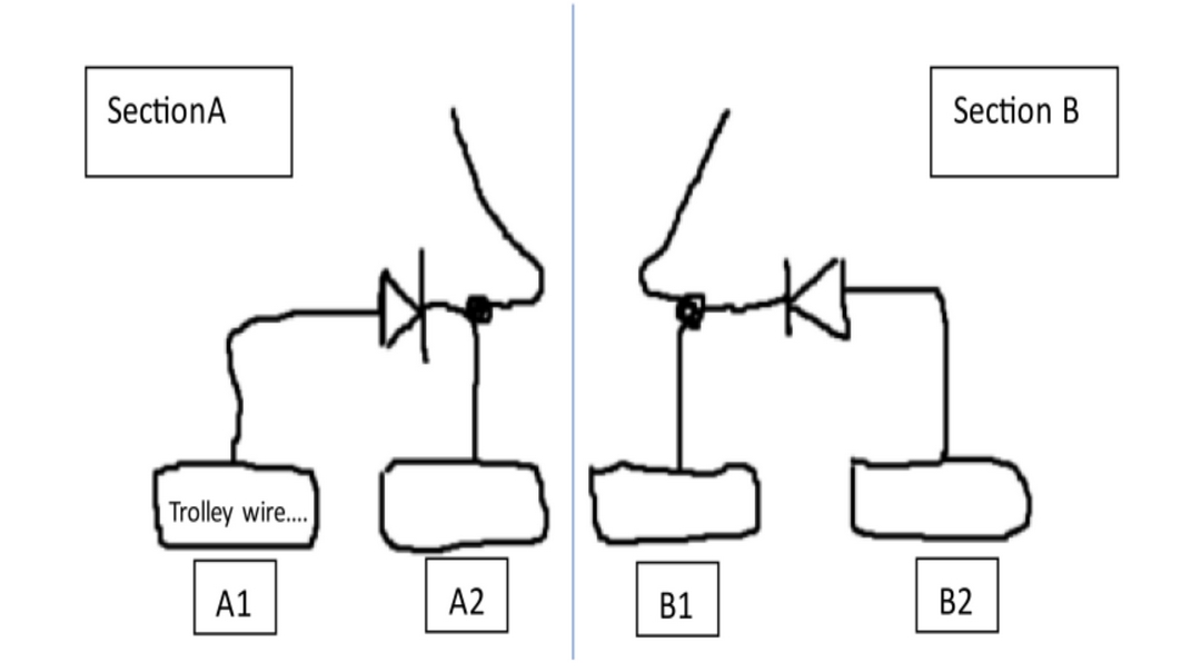 Handskizze der Schaltung eines Diodentrenners