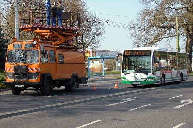 Obus-Ersatzverkehr wegen Weichenumbau