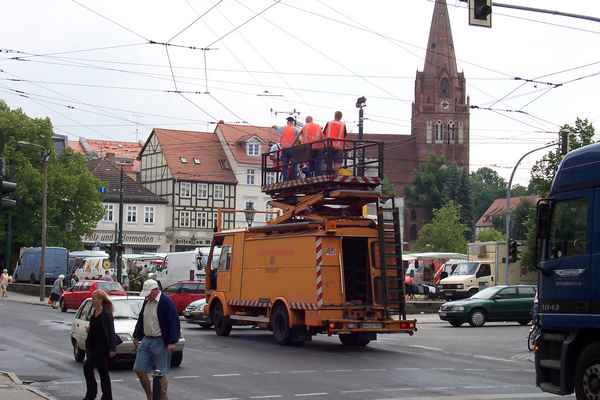 Fahrleitungsarbeiten am 19.07.2005