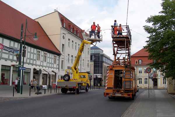 Fahrleitungsarbeiten am 20.07.2005