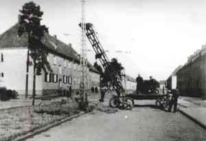 Fahrleitungsbau in Nordend