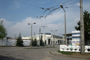 Umbau der Obus-Fahrleitung in Nordend im April 2011