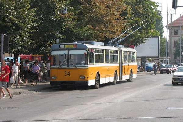 Ehemaliger Eberswalder Gelenkobus Nr.016 (Timisoara 34) vom österreichischen Typ
ÖAF Gräf & Stift GE 110 M16 in Timisoara/RO