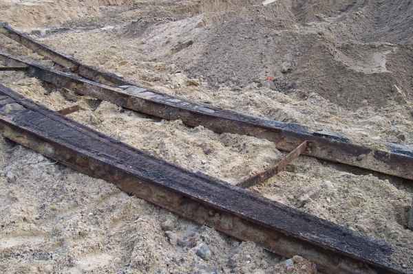 Weiche der ehemaligen Ausweichstelle der Straßenbahn