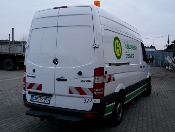 Wartungsfahrzeug für Haltestellen vom Typ MB Sprinter CDI 313 auf dem Betriebshof Eberswalde