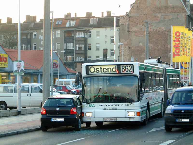 Verkehrsunfall mit Beteiligung des Gelenkobusses 031 am 21.11.2006