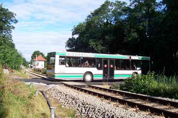 Provisorischer Bahnübergang in Nordend