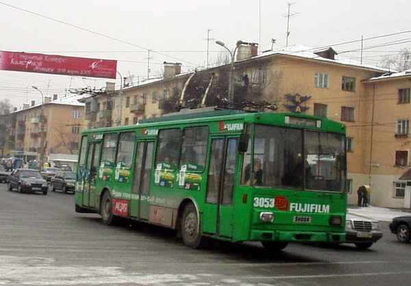 Ehemaliger Eberswalder Obus Nr. 03(IV) (Almaty 3053) vom tschechischem Typ ŠKODA 14 Tr03 in Almaty/Kasachstan