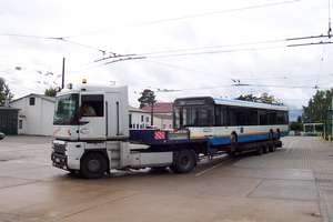 Obus vom polnischem Typ Solaris Trollino 15 AC auf Betriebshof Eberswalde/Nordend eingetroffen
