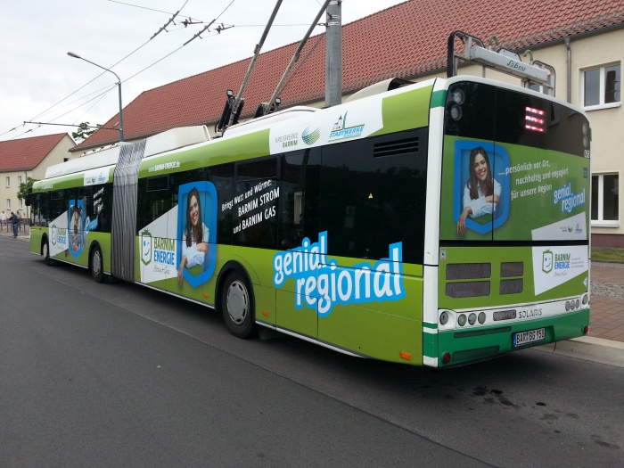 Gelenkobus Nr. 058 vom polnischen
Typ Solaris Trollino 18 AC