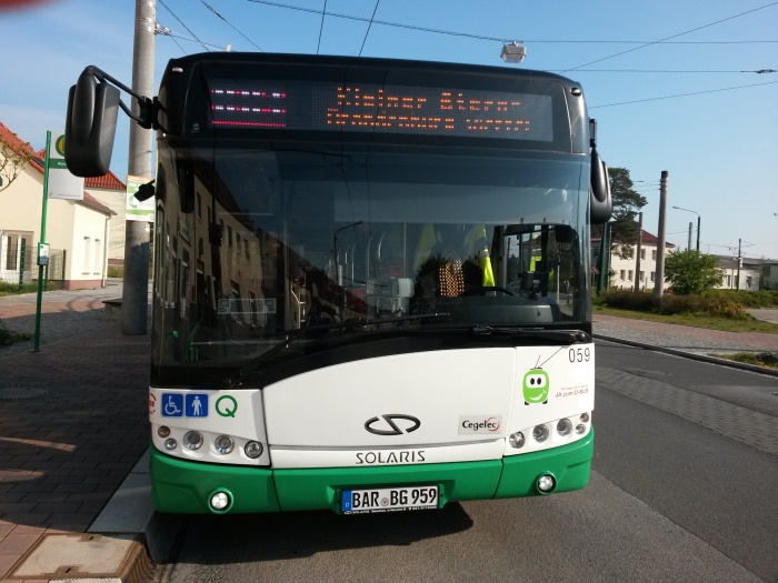 Gelenkobus Nr. 059 vom polnischen
Typ Solaris Trollino 18 AC